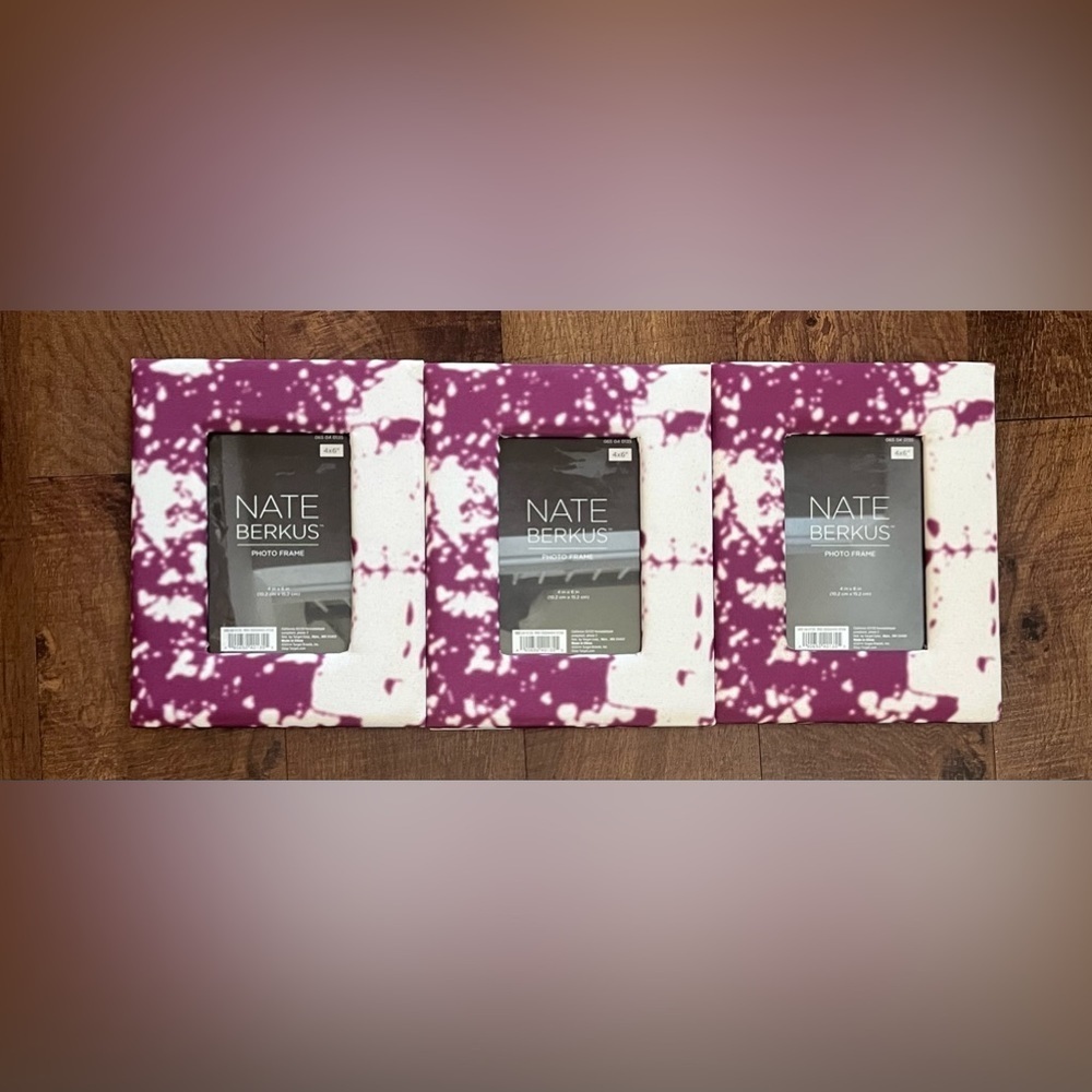 3 brand new Nate berkus quilted marble design picture frames 4”x6”